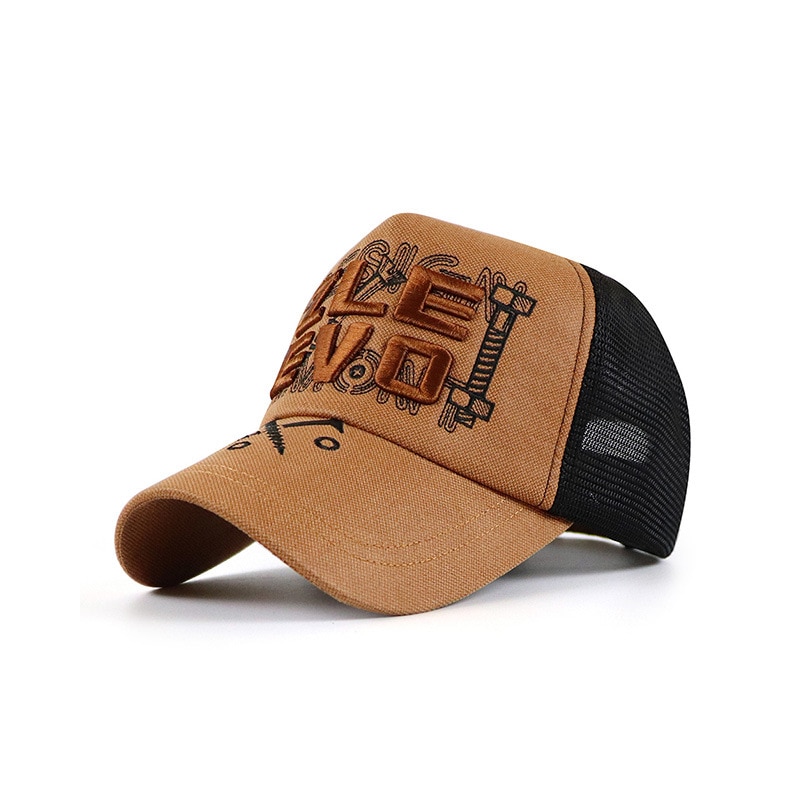 Casquette de camionneur pour hommes, casquette de soleil en polyester de grande taille, de bonne , à la , hip hop punk rock, casquette de baseball en maille, 56-62cm: coffee