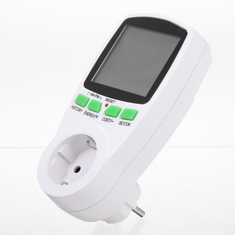 Stroomverbruik energieverbruik wattmeter elektriciteitsverbruik monitor stopcontact nauwkeurige eu-stekker