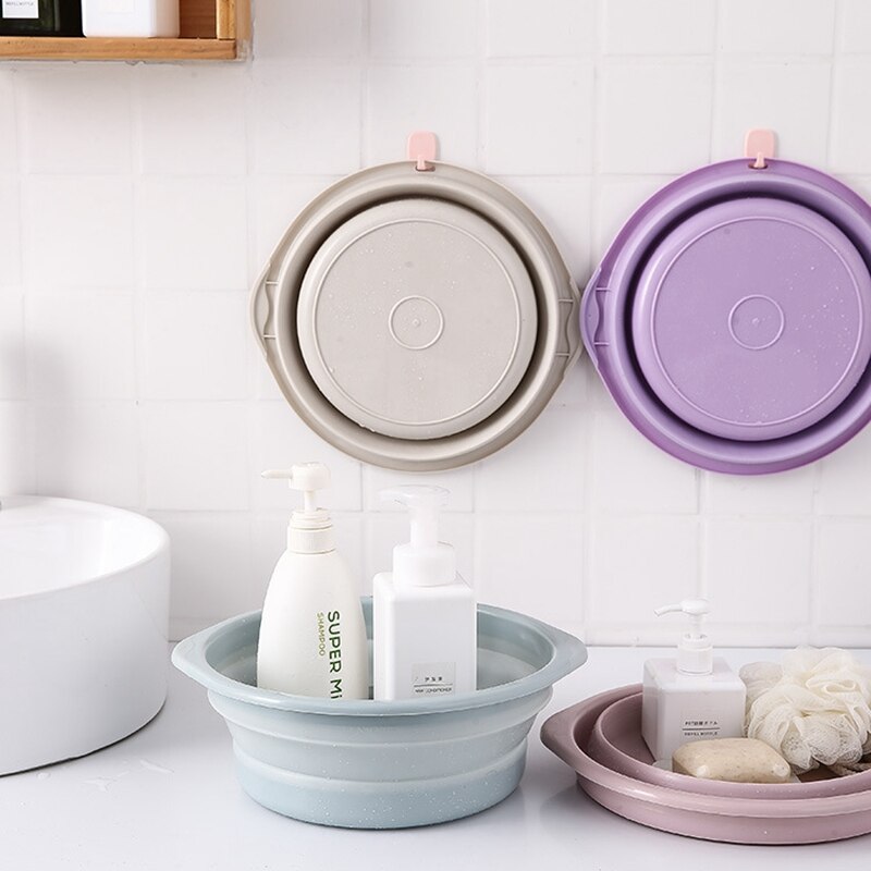 Plastic Folding Basin Portable Wash Basins Folding Laundry Bason Bathroom Kitchen AccessoriesTravel Outdoor Cam Folding Basin