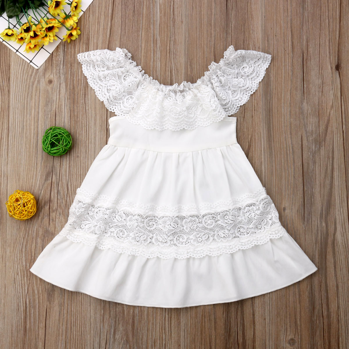 LUVCES Baby Mädchen Kleid Sommer - Ärmellos Mit Blumendruck & Schleife
