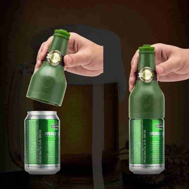 Ultrasonic beer foam machine foam maker portable outdoor household party beer foamer for canned bottled beer (green)