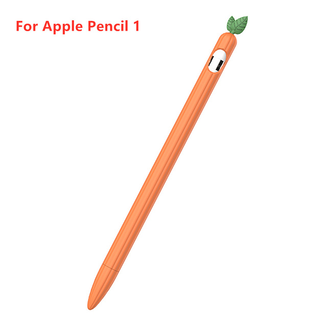 Coque de protection Anti-perte pour Apple Pencil 2, étui en Silicone pour iPad 1/2, stylet protecteur: Orange-1st