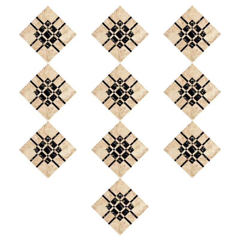 10pcs Adhesive Tiles Stickers Art Diagonal 3D Floor Sticker Vintage Pattern Art Decorative Accessories for Kitchen Bedroom: B