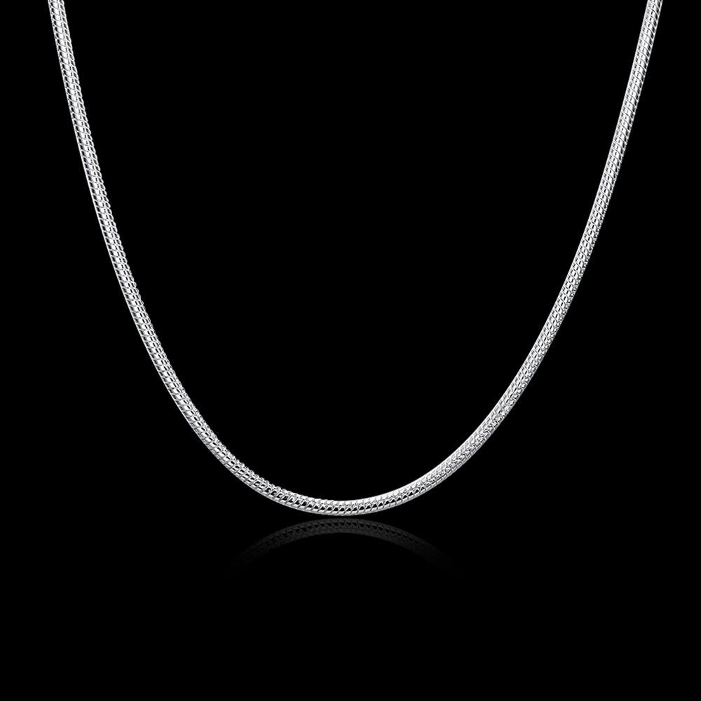 100% Solid Stainless Steel Necklace 2 mm Width Snake Chain 18'' - 28'' Inches Jewelry for Men/Women