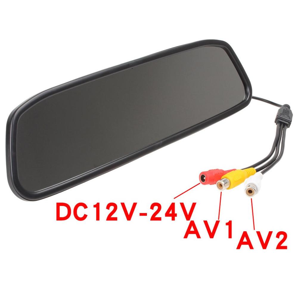 4.3 Inch Car Rearview Mirror Display Car Display Two Inputs Reversing Video Recorder
