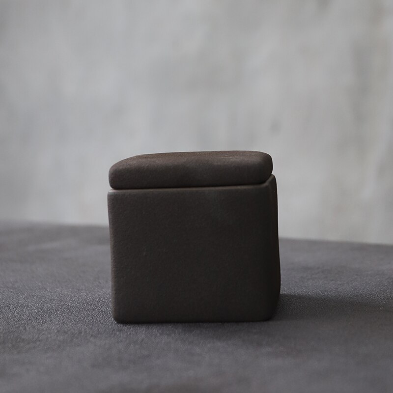 LUWU black crockery ceramic tea caddies porcelain tea canisters storage tea or food