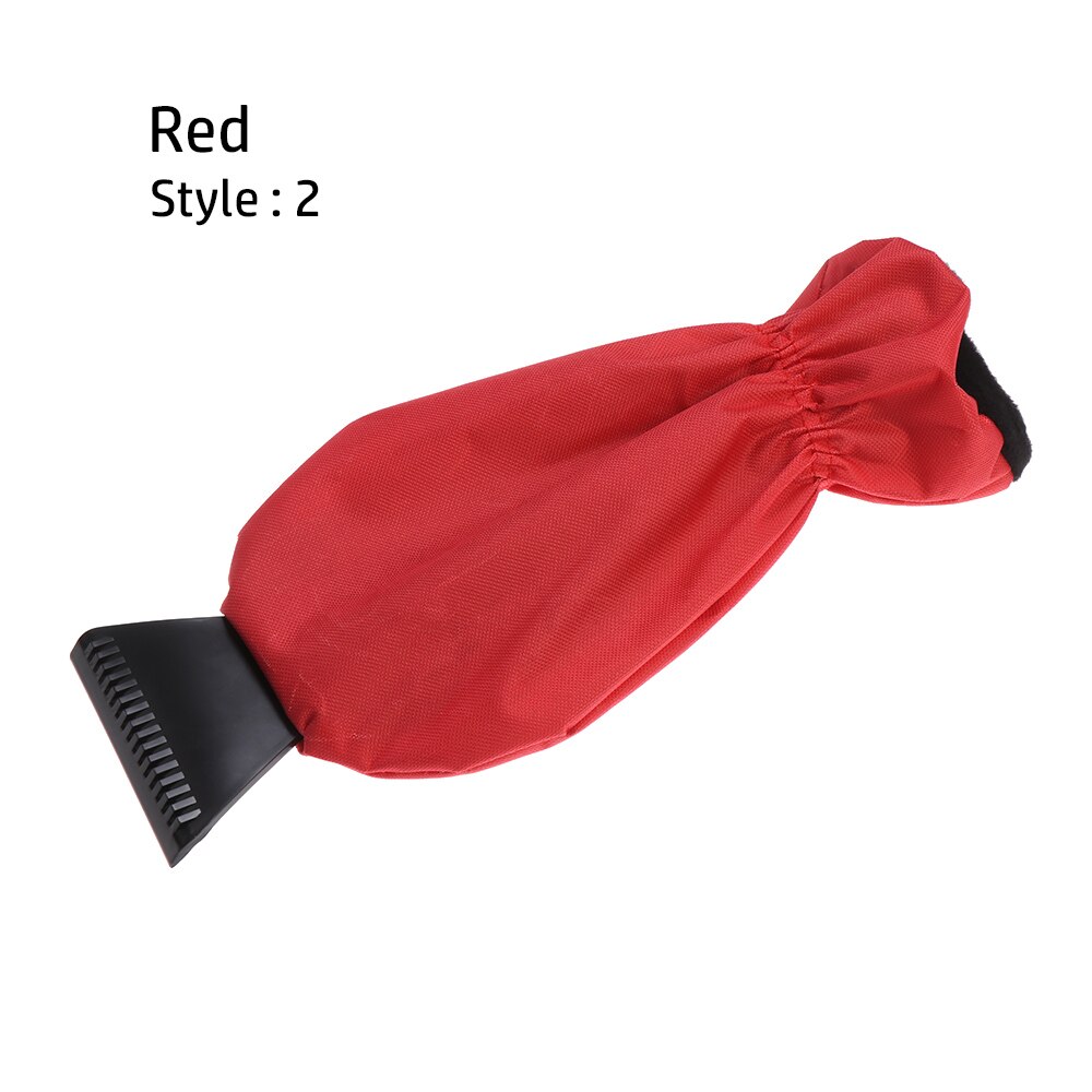 Grattoir de neige avec dissolvant de neige imperméable, gant doublé d'un outil de nettoyage en molleton épais, hiver: style2 red