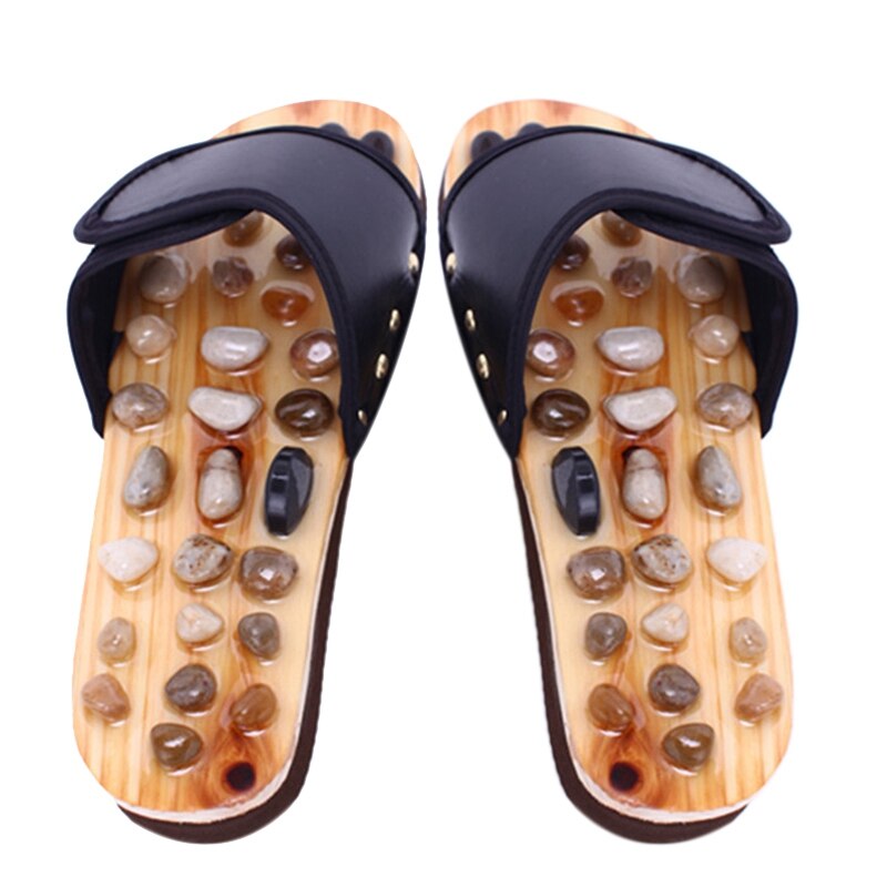 Kieselstein Stein Fuß Massage Hausschuhe Reflexzonenmassage Füße Ältere Akupunktur Gesundheit Schuhe Sandalen Hausschuhe Gesunde Massagegerät 42-43 (275
