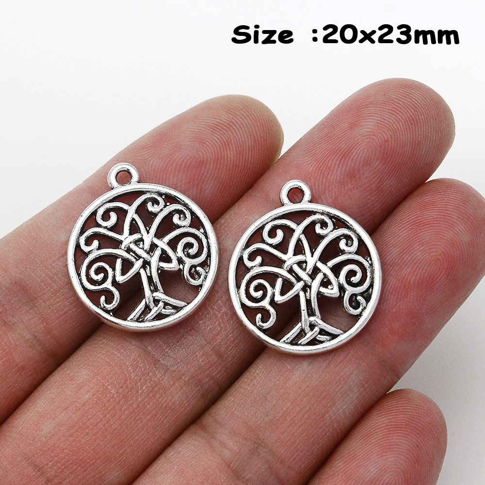 12/20pz Misto Amuleti di Protezione Celtica Pendenti e Ciondoli Wiccan Nodo della Strega Stregoneria Irlandese Pendenti Fai Da Te Orecchino Creazione di Gioielli Forniture: Rosa colore Oro