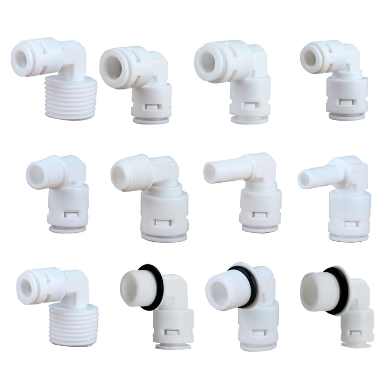 Water Purifier Accessories 1/4" 3/8" OD Hose To 1/4" 3/8" 1/2" Aquarium Quick Fitting RO Water Plastic Pipe Coupling Connector