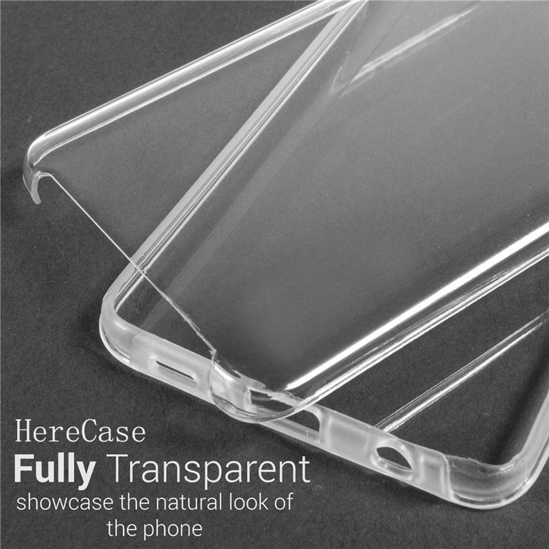 Coque de téléphone transparente avec film avant souple et coque de pare-chocs arrière en PC dur, protection complète à 360, iPhone 15 14 Plus 13 12 11 Pro XS Max X