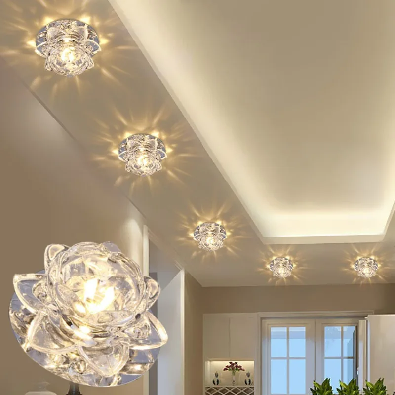 Kristall Strahler LED Deckenleuchte Eingebettet Wohnzimmer Downlight Decke Gang Licht Korridor Licht