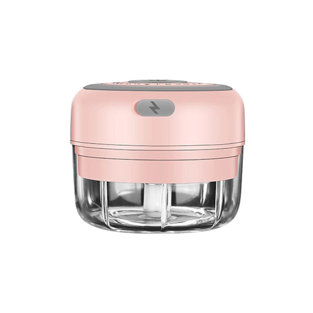 Electric Mini Garlic Chopper Food Chopper Portable Small Food Processor For Pepper Garlic Chili Vegetable Nuts Mincer/Grinder: Pink 100ML