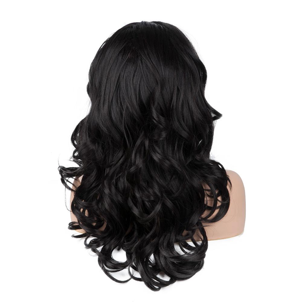 Ombre Light Brown Color Lace Front Synthetic Wigs With Baby Hair JINGFA Long Natural Wave Wigs: #2