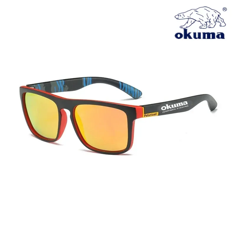 Okuma gepolariseerde zonnebril UV400 voor dames en heren, buitenjacht, vissen, fietsen, zonnebrillen optionele doos: Rood