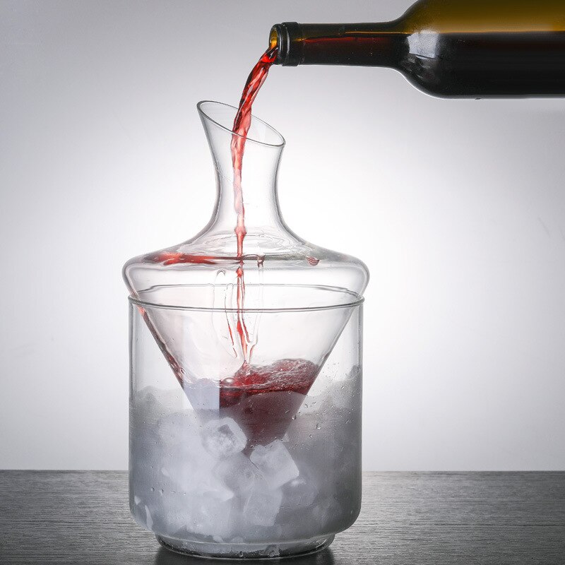 Carafe à décanter de luxe de 1000ML, verres de Champagne de Brandy et de vin rouge en cristal faits à la main, dispositif de retenue de pour Bar