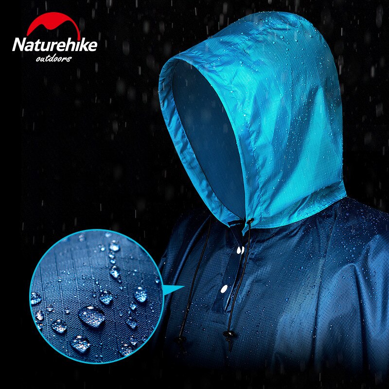 Naturehike Outdoor Hiking Poncho Portable Raincoat Ultraight Rainproof Windproof Climbing Poncho With Backpack Rain Cover