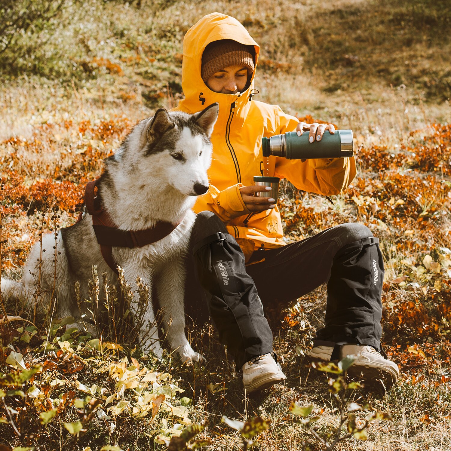 Naturehike ghette per gambe impermeabili impermeabili copriscarpe in nylon copriscarpe da trekking gambali copriscarpe antifango a prova di sabbia nero S M L