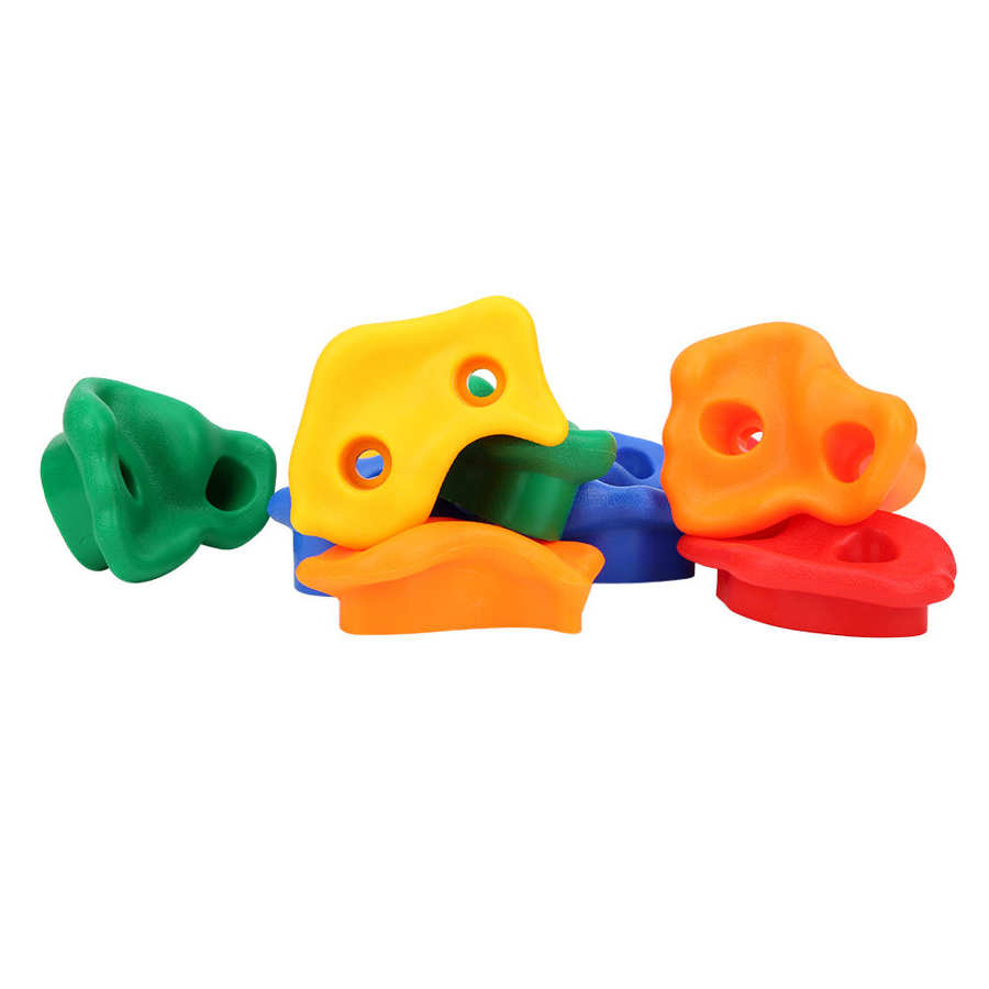 10Pcs Mixed Color High Strength Plastic Children Kids Rock Climbing Wood Wall Stones Hands Feet Holds Grip Kits with Screws