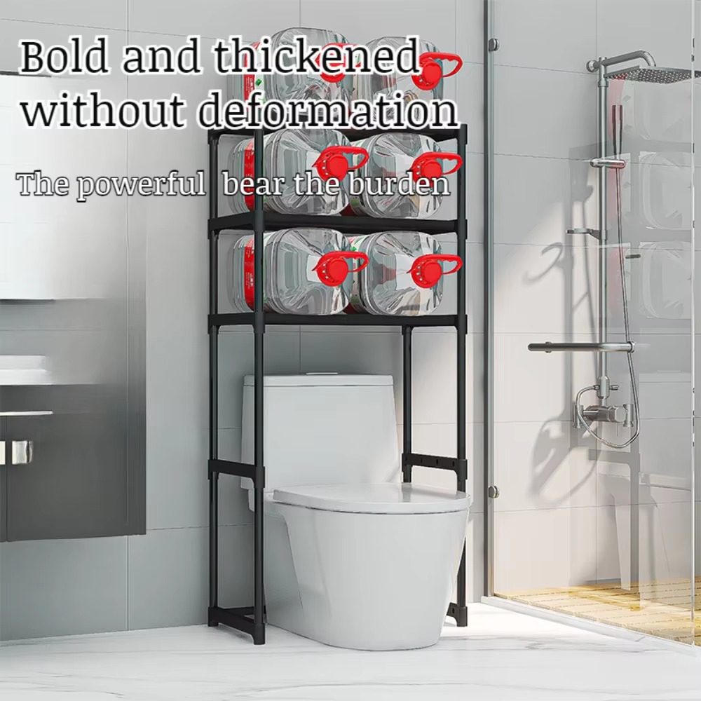 Waschmaschinenregal, mehrschichtiges, perforationsfreies Regal, platzsparend, über der Toilette, Aufbewahrungsregale, bodenstehender Toilettenhalter