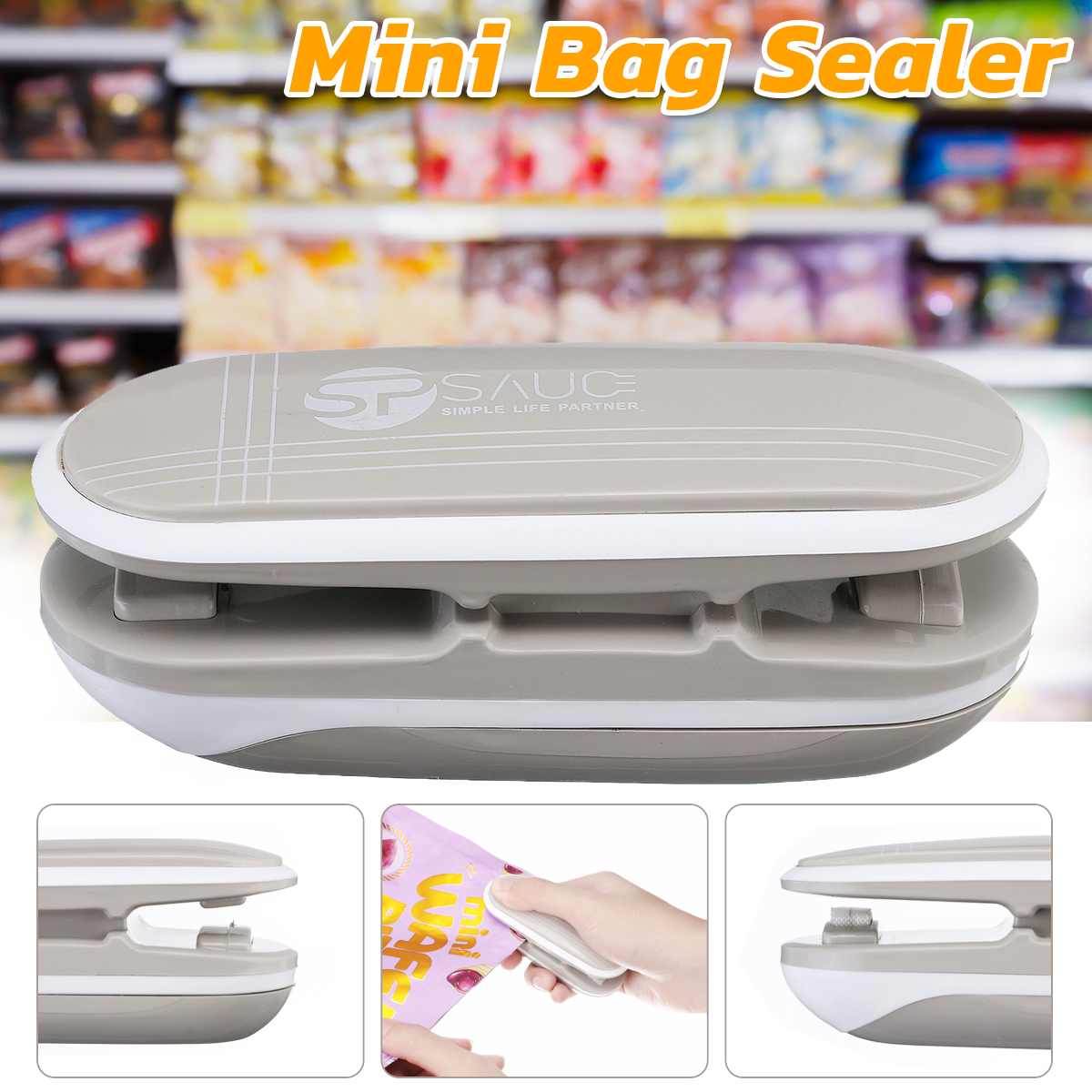 Mini Sealmachine Sluitmachine Draagbare Handig Pakket Afdichting Machines Snacks Zakken Sealmachine Vacuüm Resealer