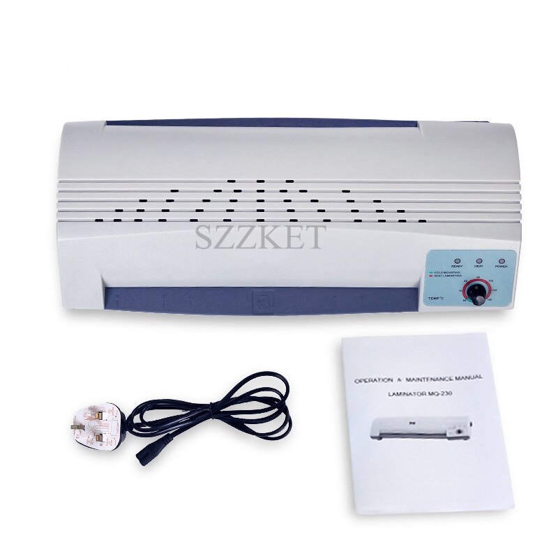 A4 laminating machine Adjustable temperature laminator file photo home A4 film machine English Cold thermoplastic MQ230 MQ-230