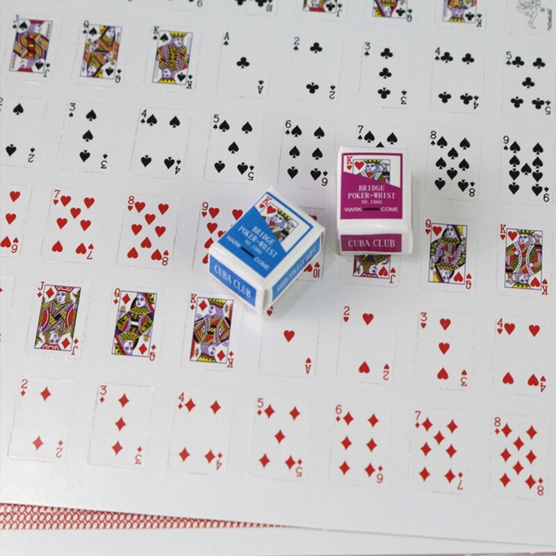Dæk med mini spillekort , 1.5 x 1cm papir poker kort rejse dæk kort festival fest spil forsyning til drenge piger