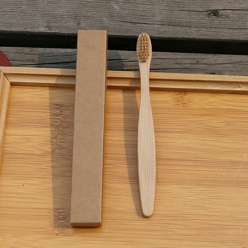 10Pc Kids Zachte Haren Bamboe Tandenborstel Eco Vriendelijke Childrens Tandenborstels Biologisch Afbreekbaar Plastic-Gratis Mondverzorging Tandenborstel: beige