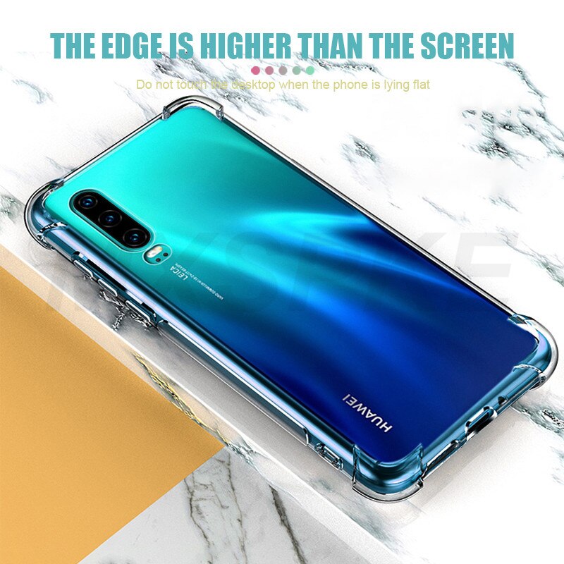 Funda transparente de lujo a prueba de golpes para Huawei P20 Pro P30 P40 Lite E Huawei Mate 30 20 10 Lite 20X P Smart Z , funda para teléfono