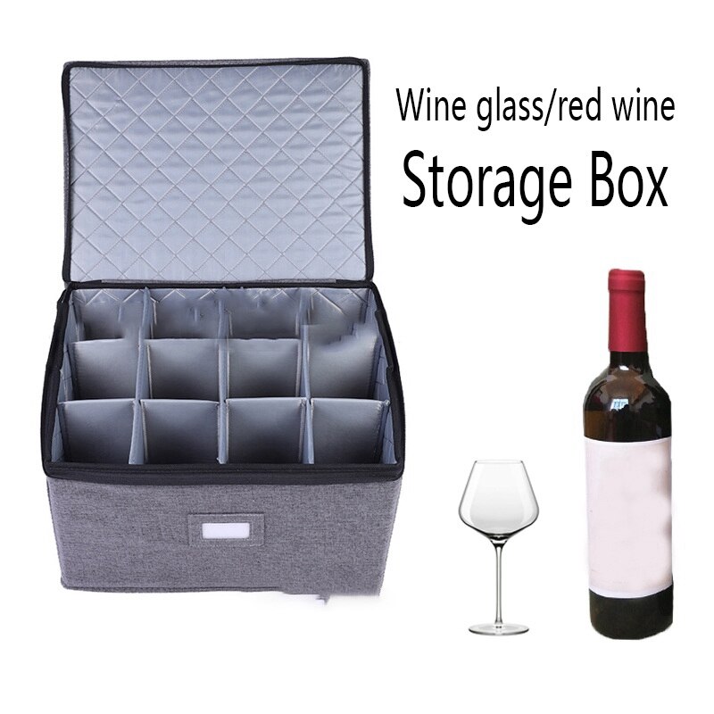 Boîte de rangement de verres à vin, peut contenir 12 verres à vin ou vin, pliable, peut également être utilisé pour l&#39;organisation du stockage des vêtements: Default Title
