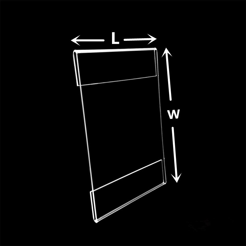 Acrylic T1.2mm Plastic Sign Price Tag Label Display Wall Sticker Paper Name Card Holders Vertical 50pcs Good