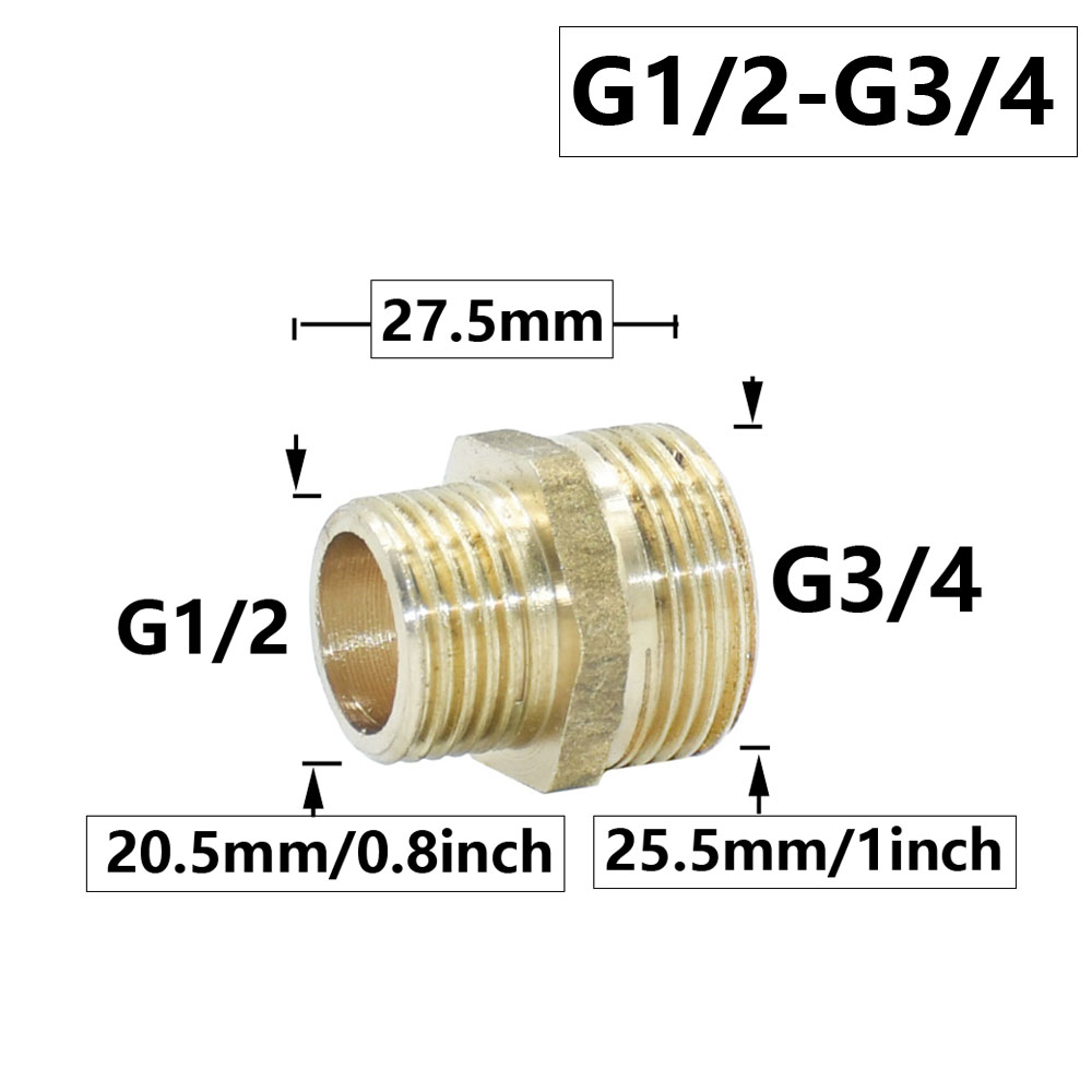 Latão 1/2 "3/4" 1 "macho fêmea rosca conector reduzindo acoplador acessórios de cobre conectores de tubo adaptador de torneira de água: Preto
