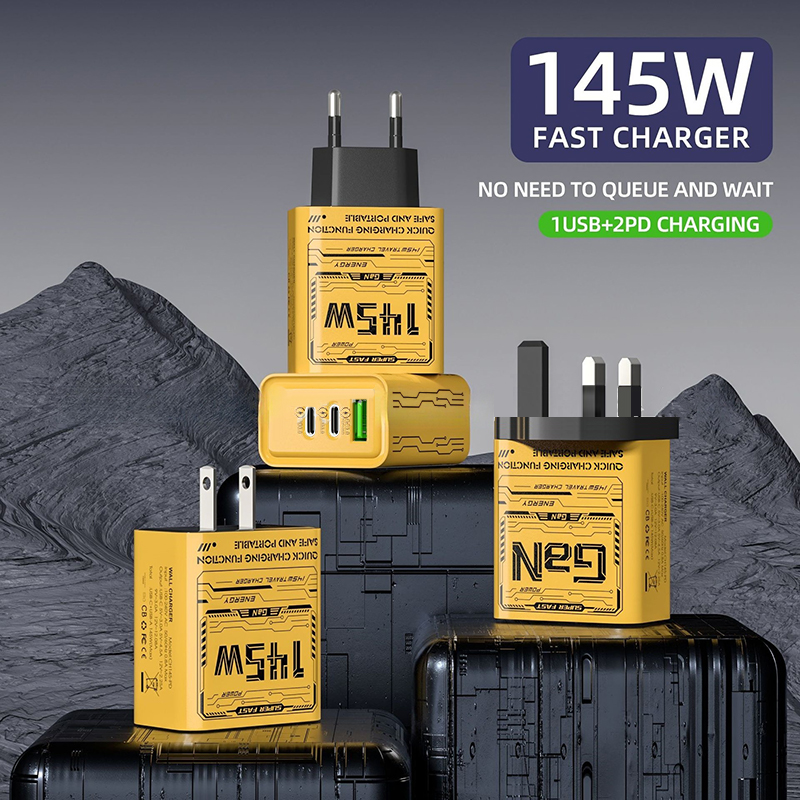 145w poorten type-c usb gan telefoonlader 3- snellader mobiele telefoonvoedingsadapter reis