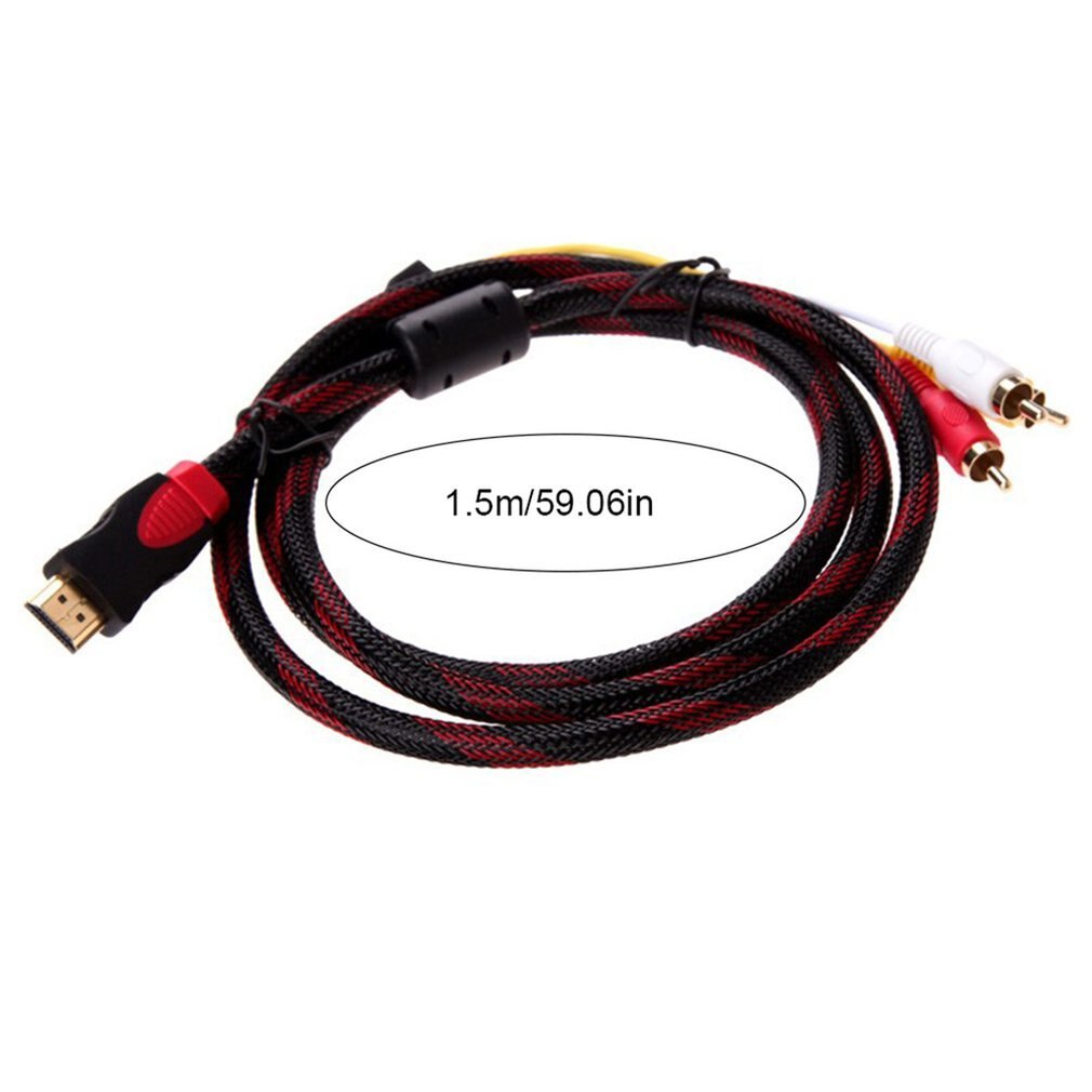 Do 3 RCA Audio wideo audiowizualnym konwerter kabel Adapter HDTV 1080 znakomicie zaprojektowany trwałe z wejściem HDMI, mężczyzna ONLENY