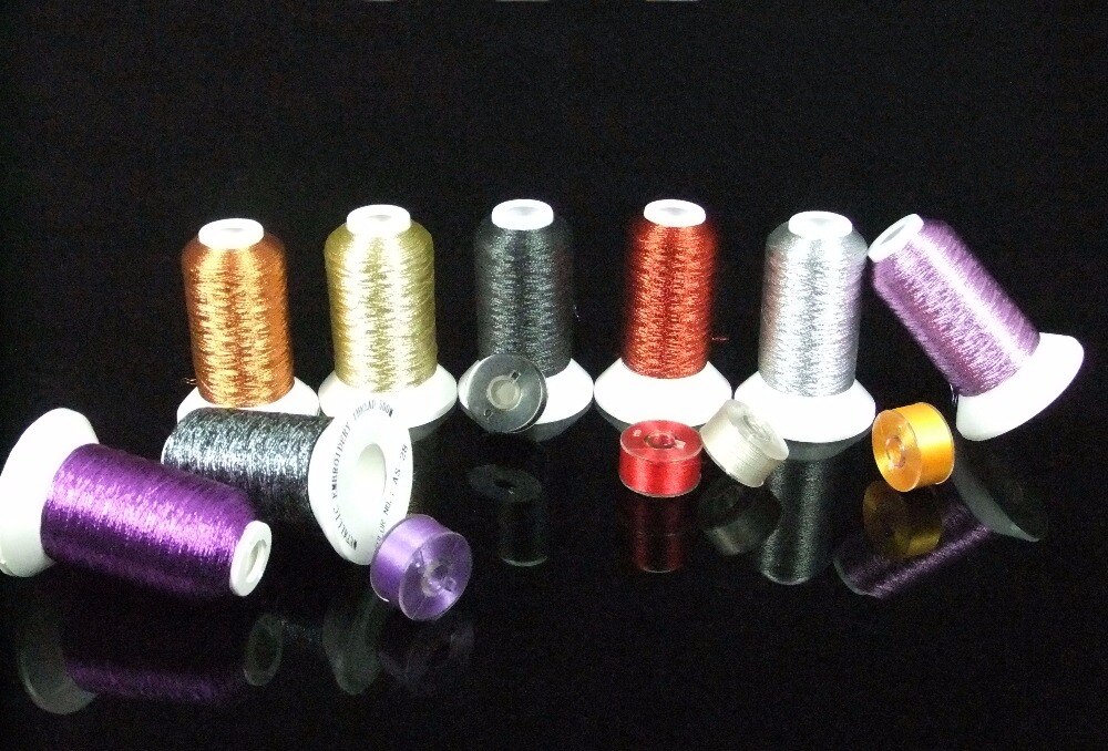 Simthread Metallic Embroidery Thread Halloween Colors For Brother/Babylock/Janome/Singer/Pfaff/Husqvaran/Bernina