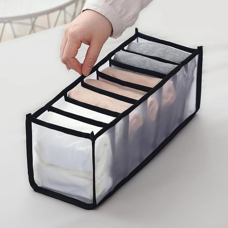 1pc husholdnings sammenleggbare netting undertøy oppbevaringsboks truser separert skuffe-type sokker organisator oppbevaring bh  c6 t 0