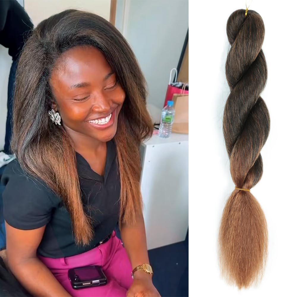 Crochet Vixen Braids Style Bundles 26inch Kinky straight Crochet Natural Black Synthetic Fibers for black women Hair Extension: T1B/30 / 4Pcs/Lot