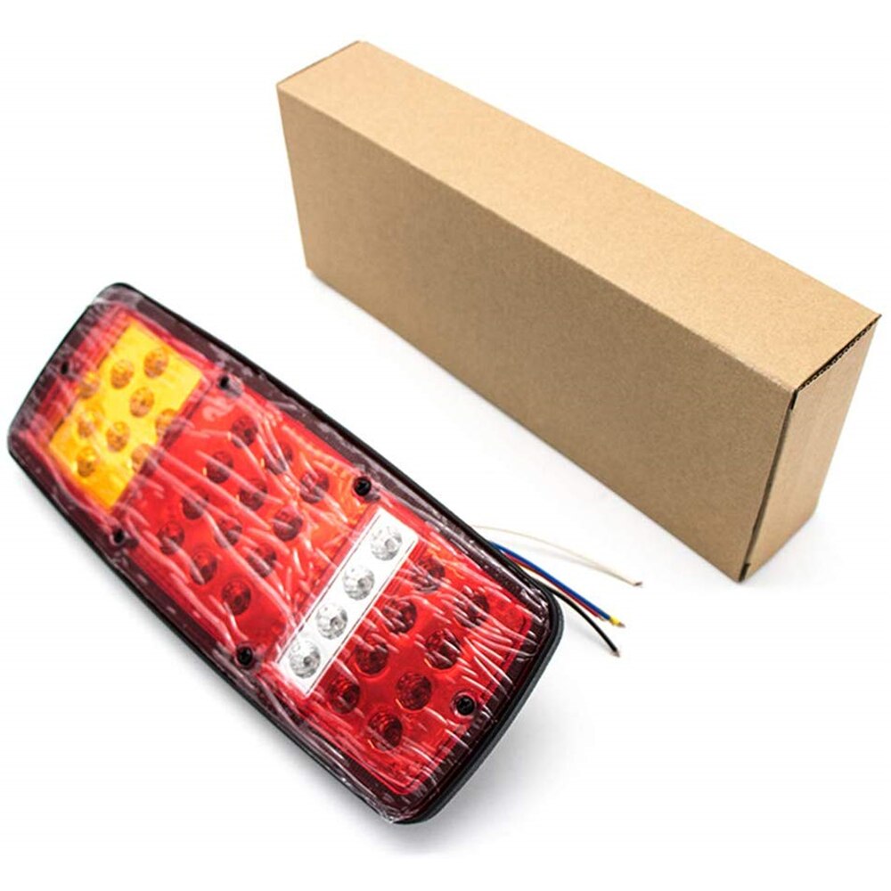 Reflector LED cuadrado de 12V para coche, camión y remolque, marcador de parada de freno trasero, luz roja, accesorios duraderos para vehículo, 33 LED, 2 uds.