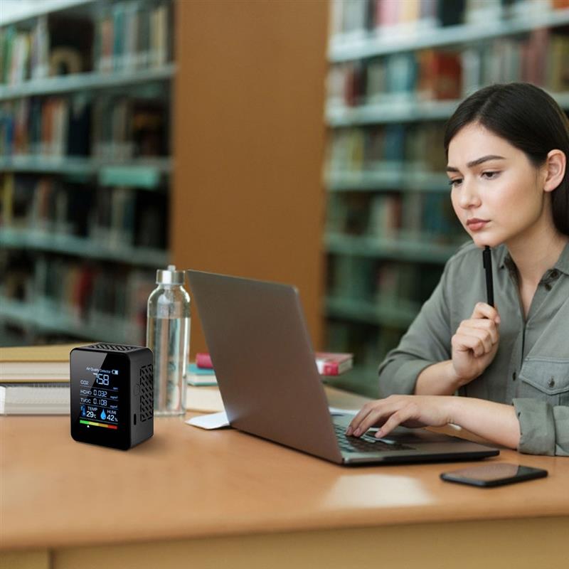 Temperature Tester Digital Display Rechargeable Air Detector Testing Fast Measure Meter Thermometer for Warehouse