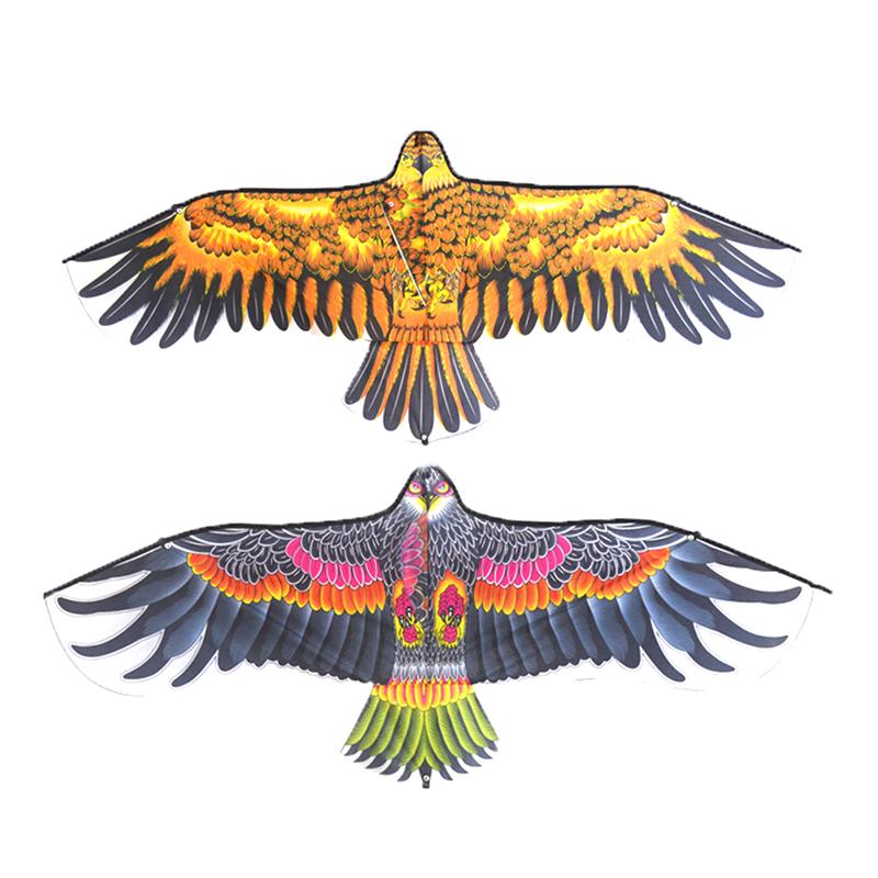 1,1 m Flache Adler Drachen Mit 30 Meter Drachen Linie freundlicher Drachen draussen Spielzeug Garten Spielzeug Tuch Windsack Vogel fliegen Für Ki A3Q0