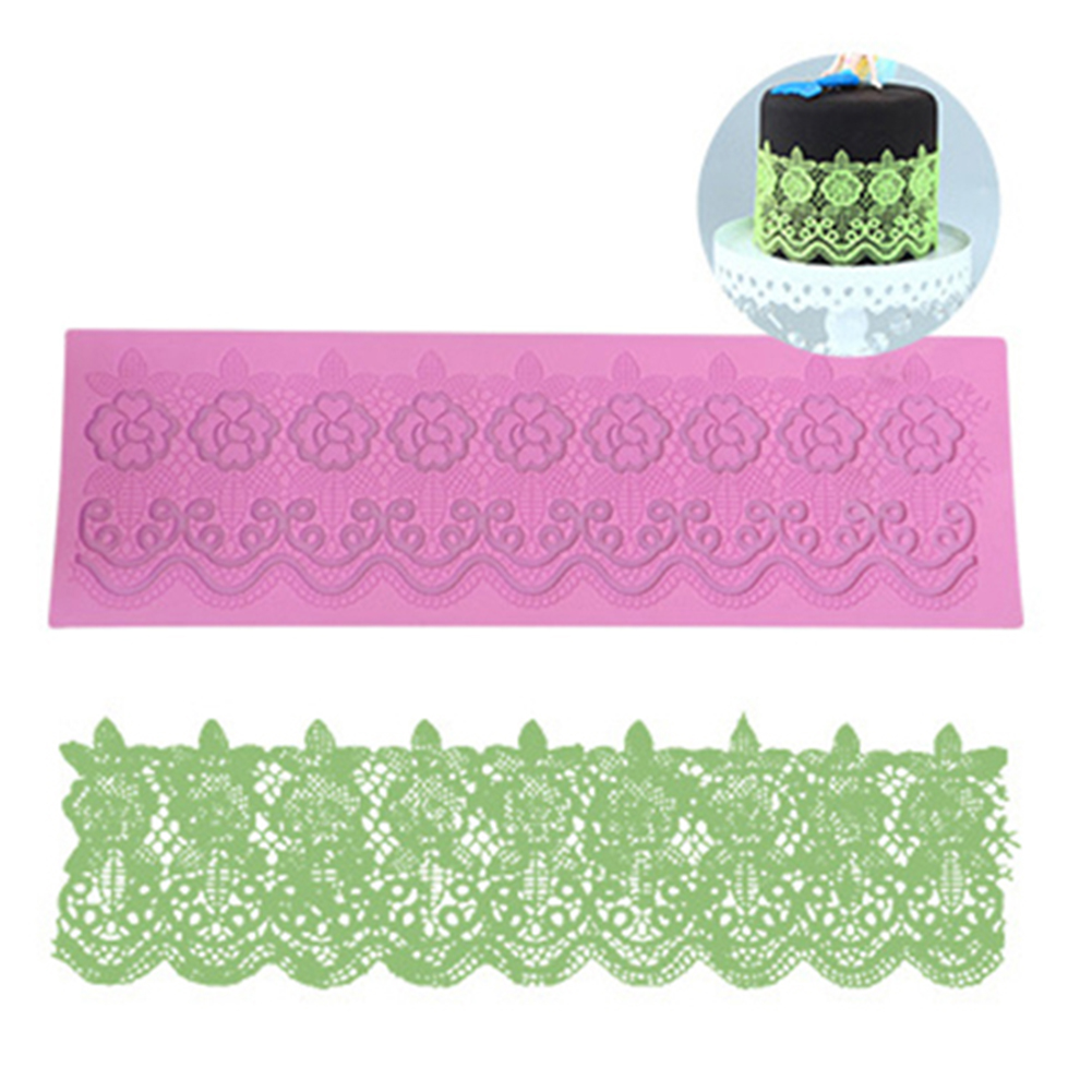 Silicone Lace Flower Cake Mold Fondant Icing Mat Pastry Baking Decoration Tool