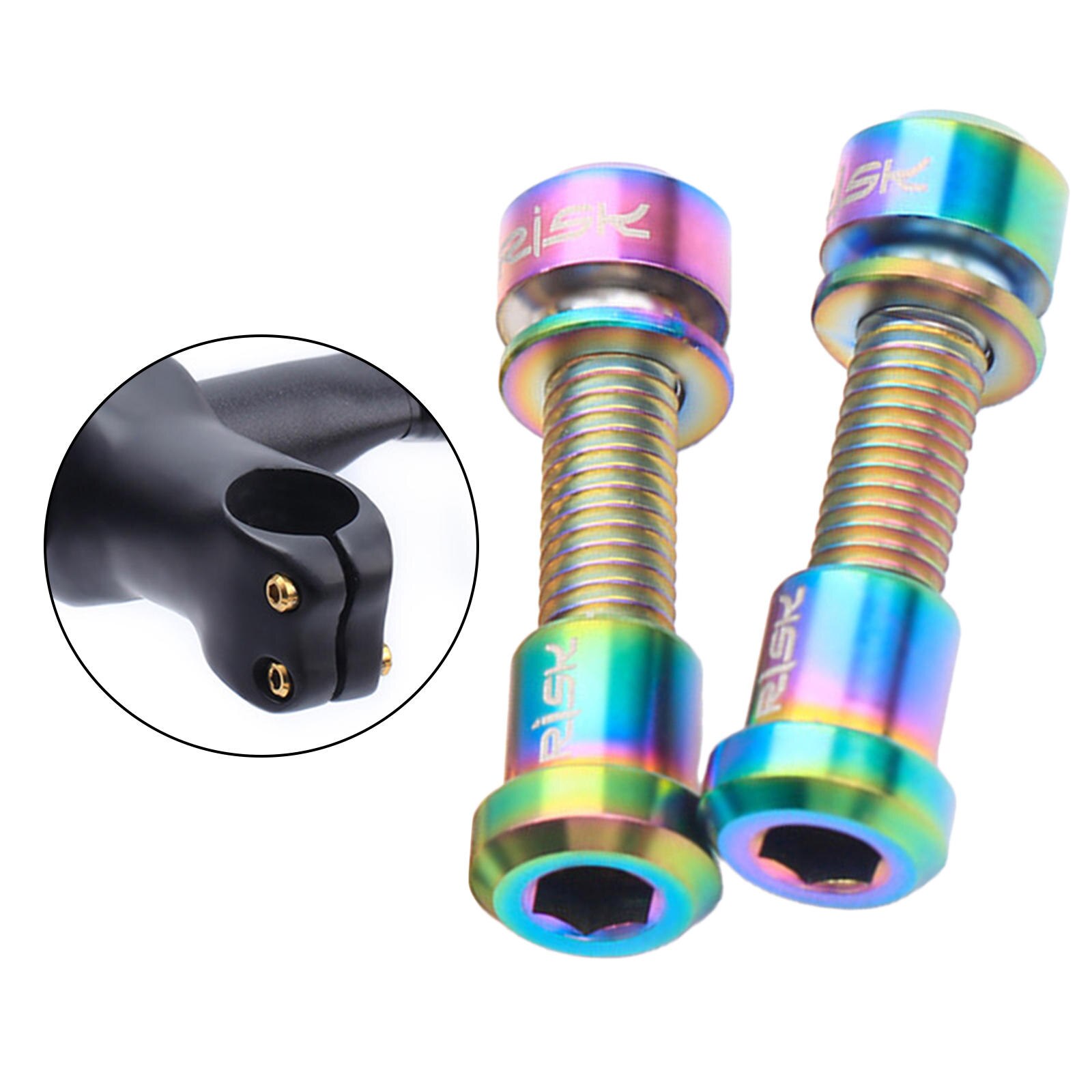 Carbon Stuurpen Schroef Moer Kit, Schroef, Titanium Legering M5x18mm Stem Voor Accessoires Voor B: Colorful