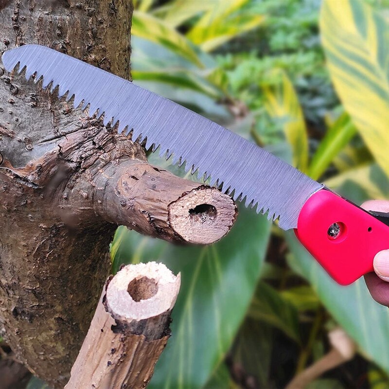 Folding Saw, with Safety Lock, Long Blade Hand Pruning Saw with Sharp and Hard Serrations and Comfortable Handle