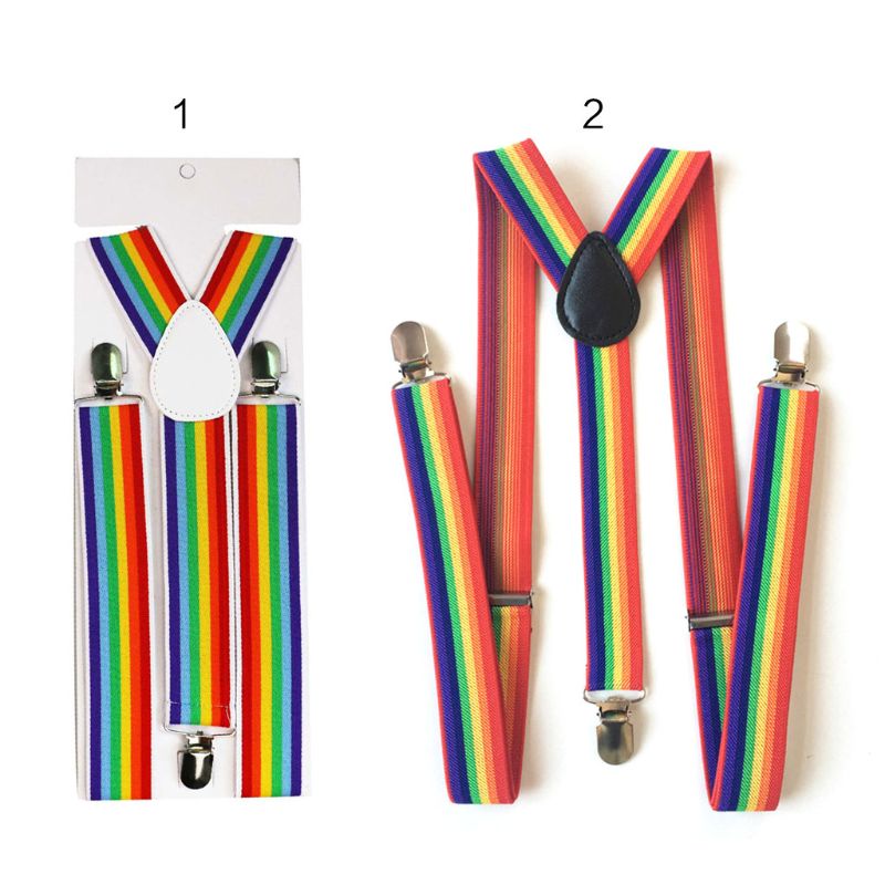 Tira de arcoíris para niños, cinturón de tirantes a rayas de colores, cinturones anticaída con hebilla,