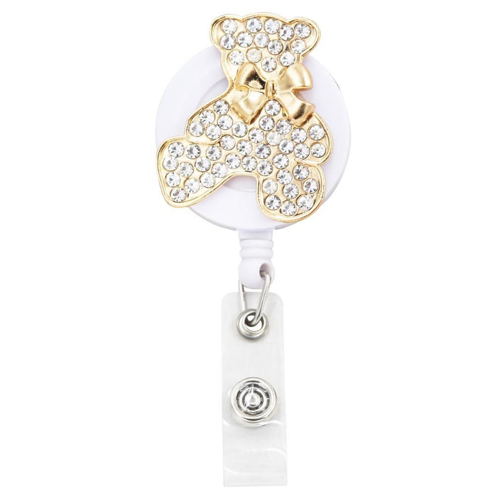 Animal Retractable Badge Holder with Alligator Clip Retractable Cord ID Badge Reel Fox Dress Girl Horse Style: K59