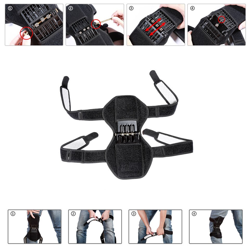 Power Lift Knee Protector Joint Support Knee Pads Breathable Non-Slip Knee Pads Rebound Spring Force Knee Booster Leg Protector