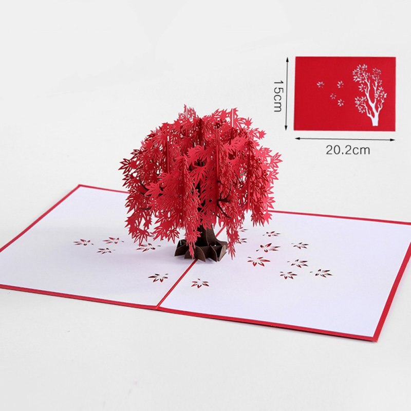 Rose Card-3D - Greeting Card Romantic Red Flower Handmade Card Valentine\'s Day Card Wedding Anniversary: A