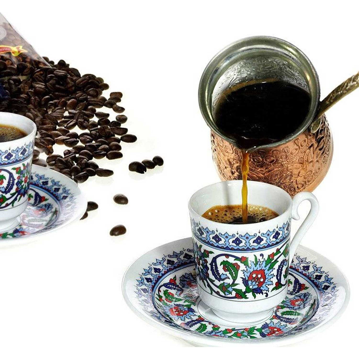 Turkiskt kaffe topkapı grand bazaar koppset espresso team expresso traditionella turkiska motiv kaffe gratis inredning türk kahve seti