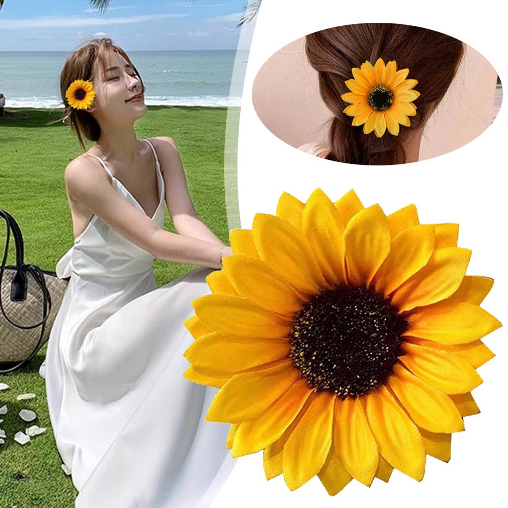 Épingles à cheveux tournesol jaune pour filles, pince à cheveux douce, pinces latérales, outils de coiffure, photo de voyage, accessoires pour cheveux bohèmes