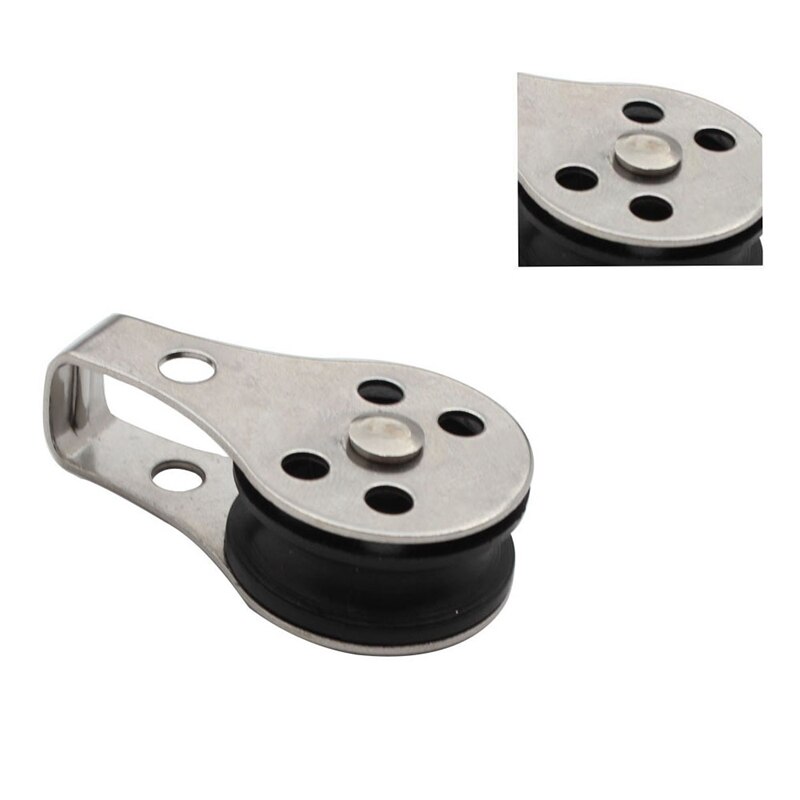 5 sztuk ze stali nierdzewnej stalowe koło linowe 25mm bloki liny sprzęt morski dla kajaka łódź kajakowa kotwica wózek zestaw